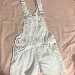 Bershka White Denim Jumpsuit